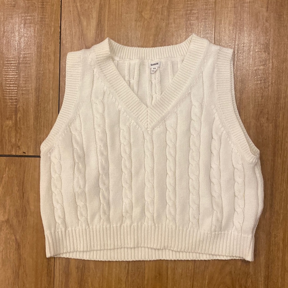 garage cable knit sweater/vest